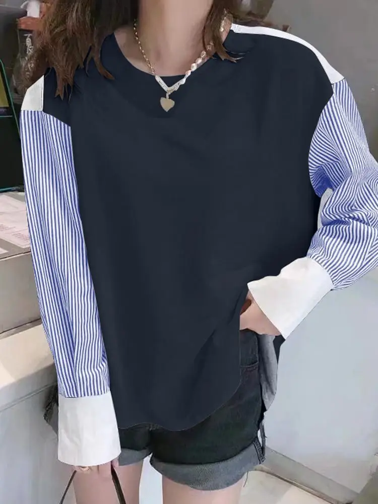 ZANZEA Casual Striped Patchwork Blouse Women Elegant Long Sleeve Print Shirt Oversized Holiday Chemise Korean Style Tunic Tops
ZANZEA Casual Striped Patchwork Blouse Women Elegant Long Sleeve Print Shirt Oversized Holiday Chemise Korean Style Tunic Tops
