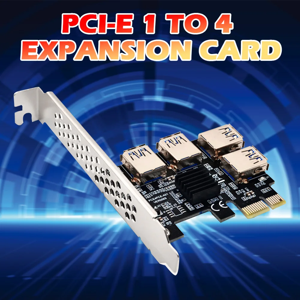 

PCI-E to PCIe Adapter PCI-Express 1x to 16x Mining Riser Card 1 to 4 USB 3.0 Multiplier for BTC Miner For Bitcoin ETH Mining Hot