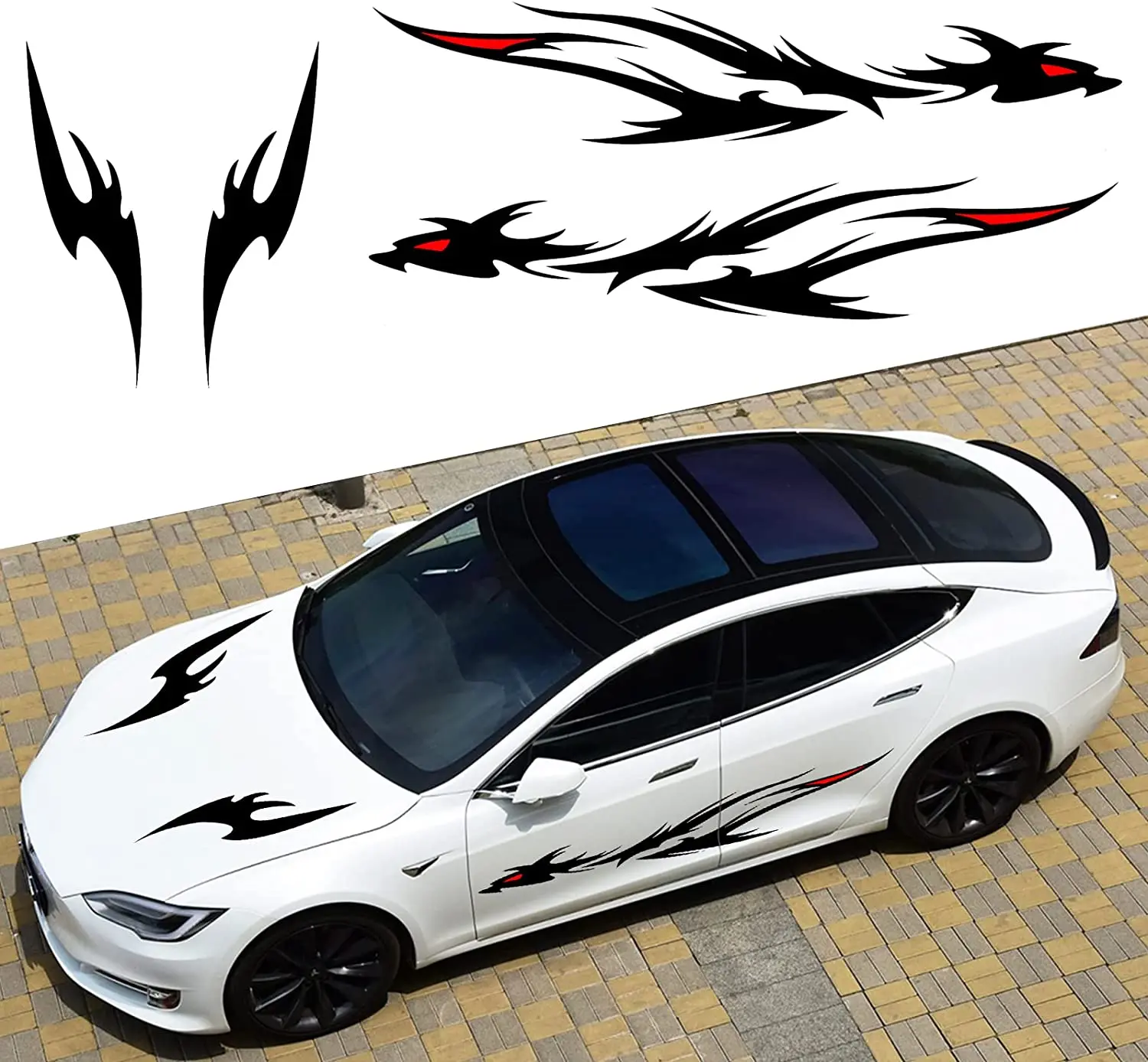 YAMUDA Car Hood Body Flame Dragon Totem Personality Pull Flower Modification Decorative Stickers 4 PCS YQ03 (Black)
YAMUDA Car Hood Body Flame Dragon Totem Personality Pull Flower Modification Decorative Stickers 4 PCS YQ03 (Black)