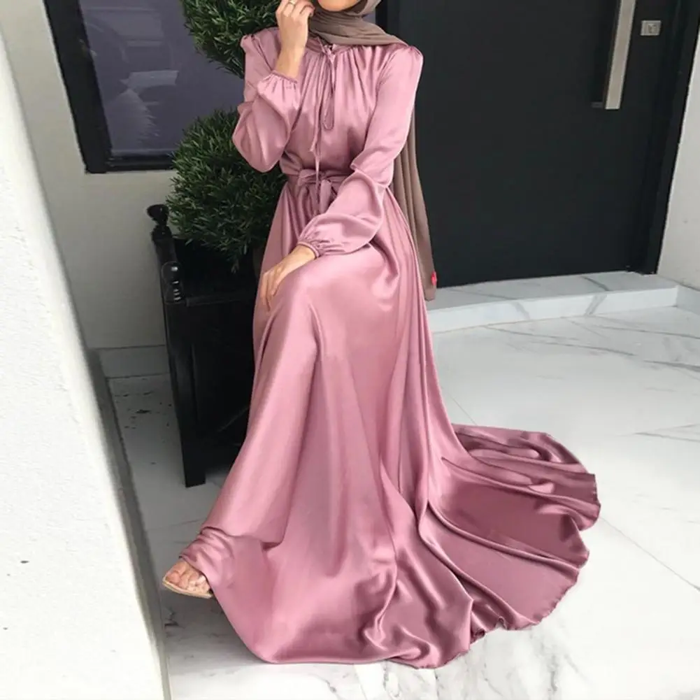 O-neck Long Sleeve Waist Tight Women Dress Elegant Smooth Satin Large Hem Traditional Dress Female Clothing
O-neck Long Sleeve Waist Tight Women Dress Elegant Smooth Satin Large Hem Traditional Dress Female Clothing