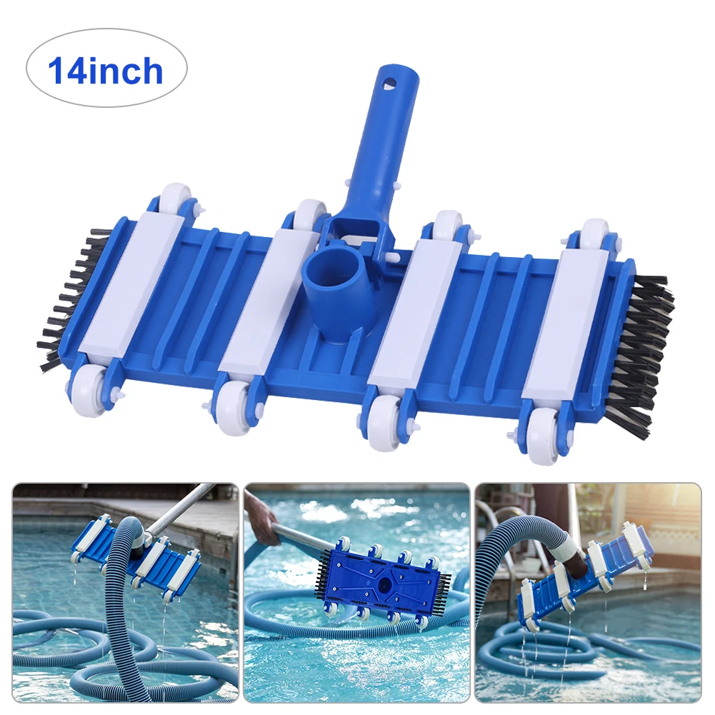 14 Inch Weighted Pool Vacuum Head with Wheels Side Brush Flexible Swimming Pool Vacuum Head for Pool Pond Spa Hot Tub Cleaing
14 Inch Weighted Pool Vacuum Head with Wheels Side Brush Flexible Swimming Pool Vacuum Head for Pool Pond Spa Hot Tub Cleaing