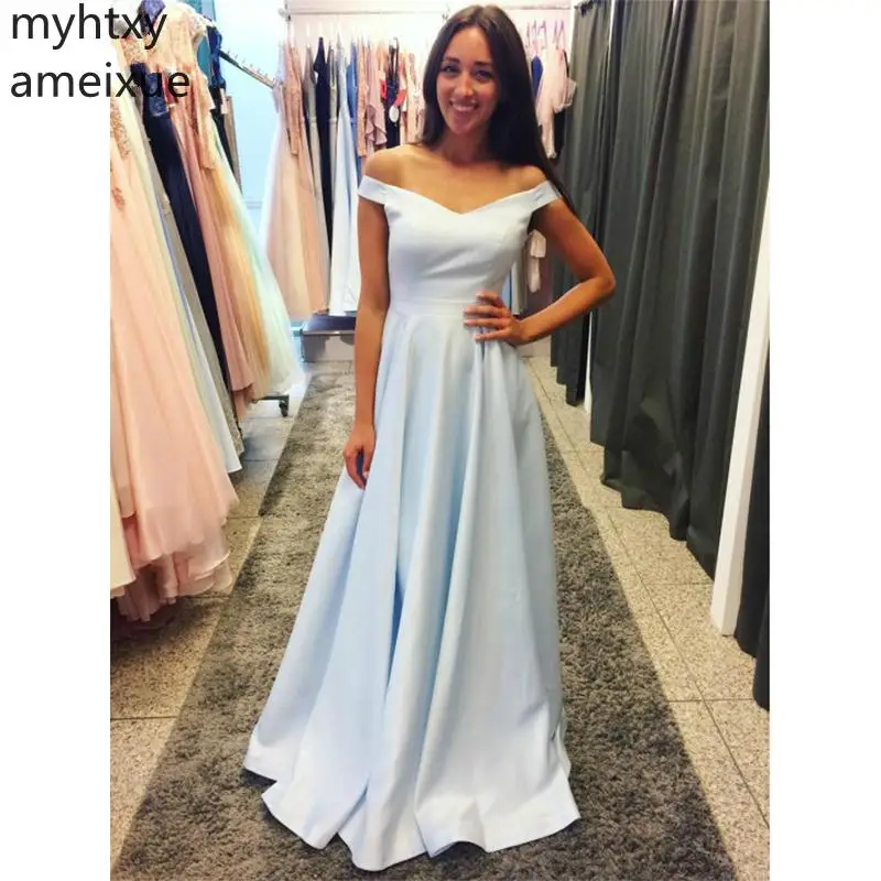 Long Sexy Simple Cheap Evening Dresse Prom Dress V-neck Offf Shoulder Evening Gowns Custom Made Robe De Soiree 2022
Long Sexy Simple Cheap Evening Dresse Prom Dress V-neck Offf Shoulder Evening Gowns Custom Made Robe De Soiree 2022