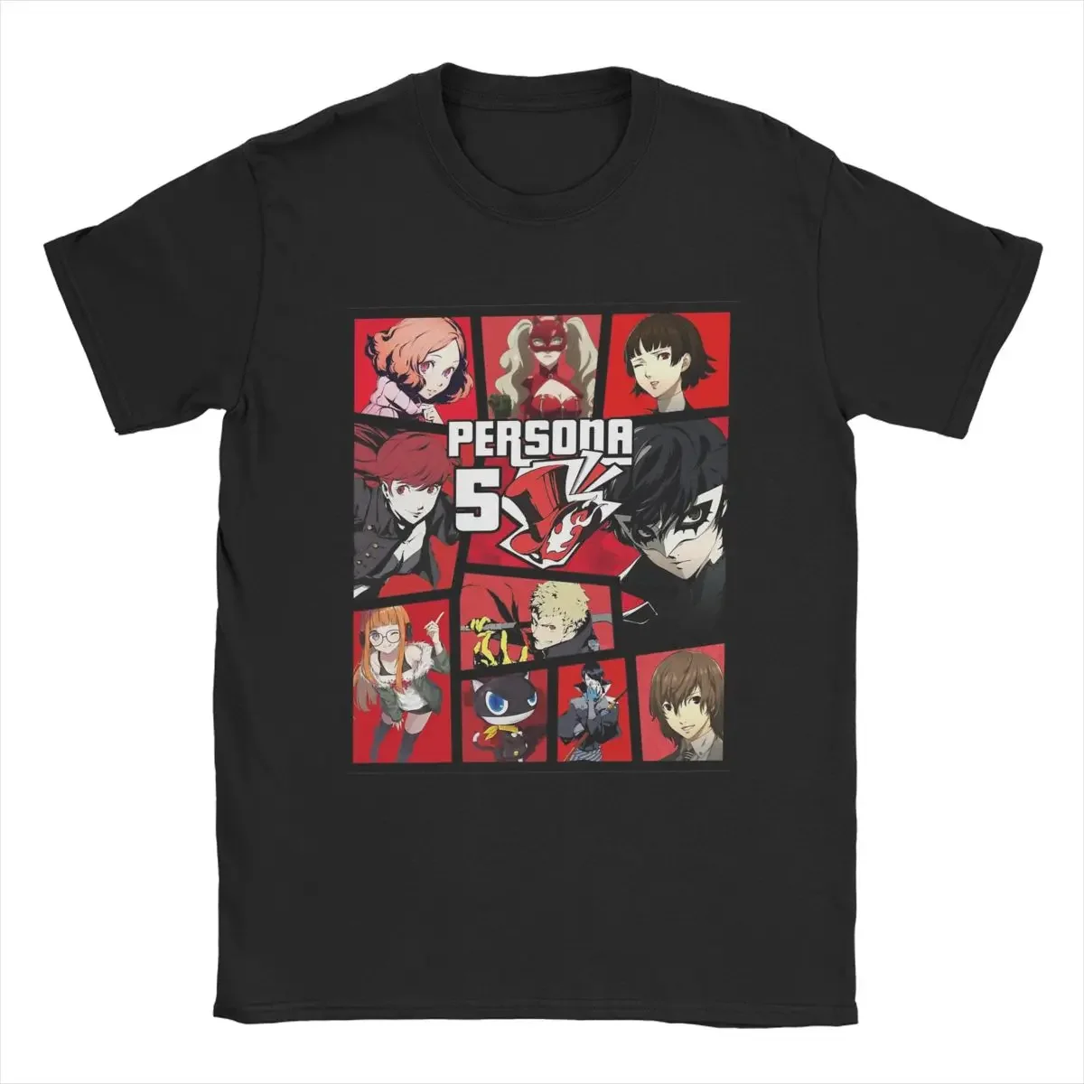 Потрясающая футболка Persona 5 для мужчин футболки с круглым вырезом и коротким