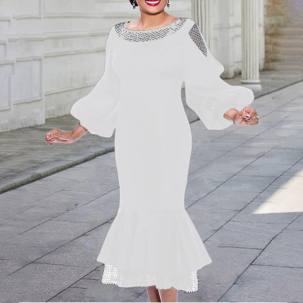 2022 New Spring Lantern Sleeve Plus Size Fashion Net Stitching Dress Skirt Elegant Dresses for Women Patchwork Gauze Office Lady
2022 New Spring Lantern Sleeve Plus Size Fashion Net Stitching Dress Skirt Elegant Dresses for Women Patchwork Gauze Office Lady