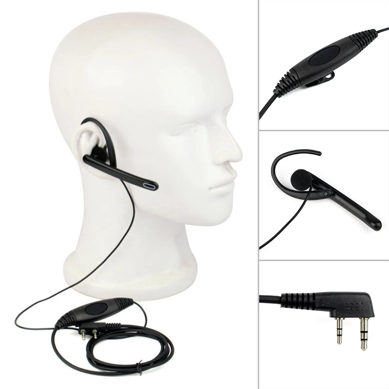 

2 PIN Earpiece Headset PTT MIC Ear Hook Walkie Talkie Earbud Interphone Earphone Earpiece For BAOFENG UV5R/KENWOOD/HYT Radio