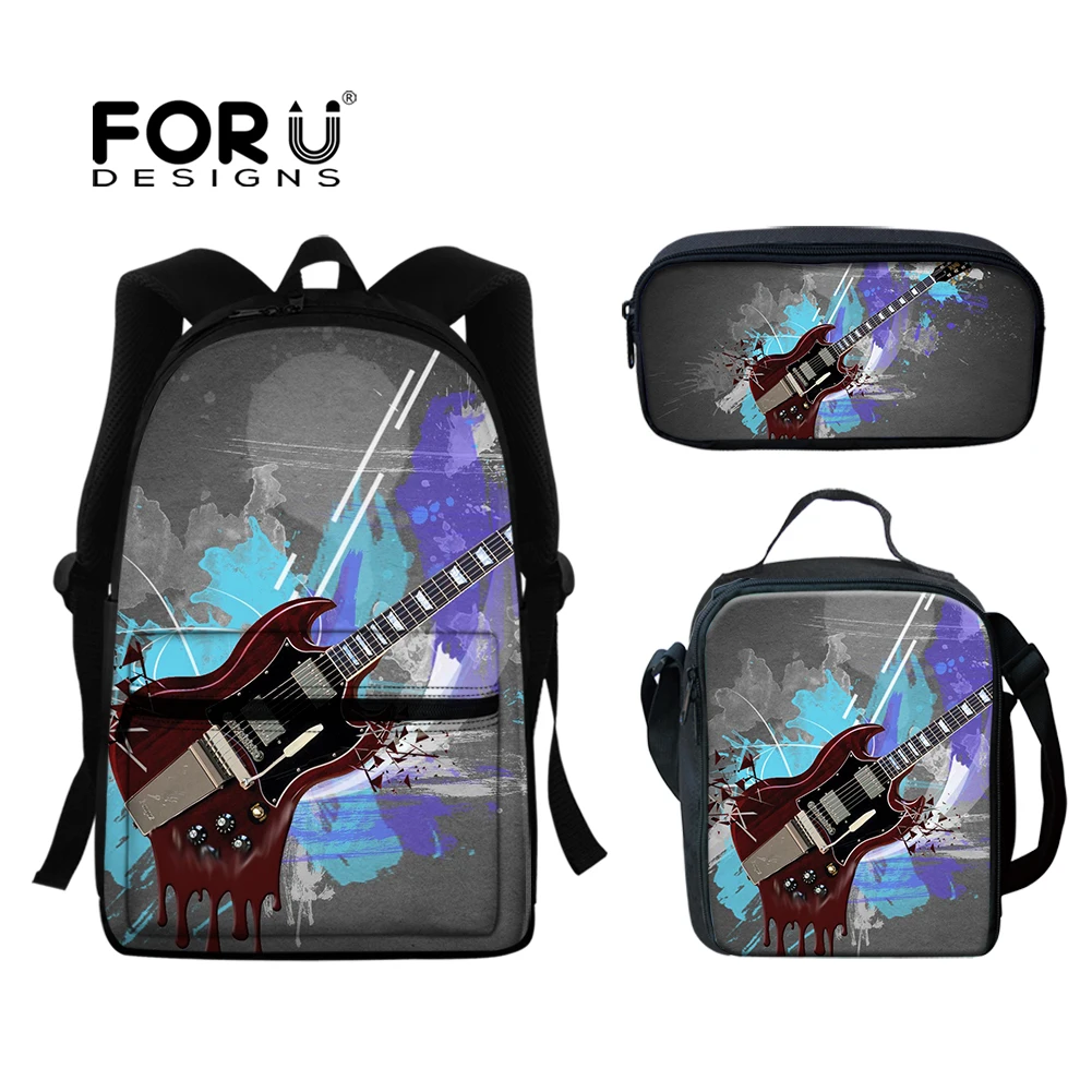 FORUDESIGNS Stylish Guitar Print Durable 3pcs School Bags for Teenager Kids Backpack Large Capacity Boys Student School Bookbags
FORUDESIGNS Stylish Guitar Print Durable 3pcs School Bags for Teenager Kids Backpack Large Capacity Boys Student School Bookbags