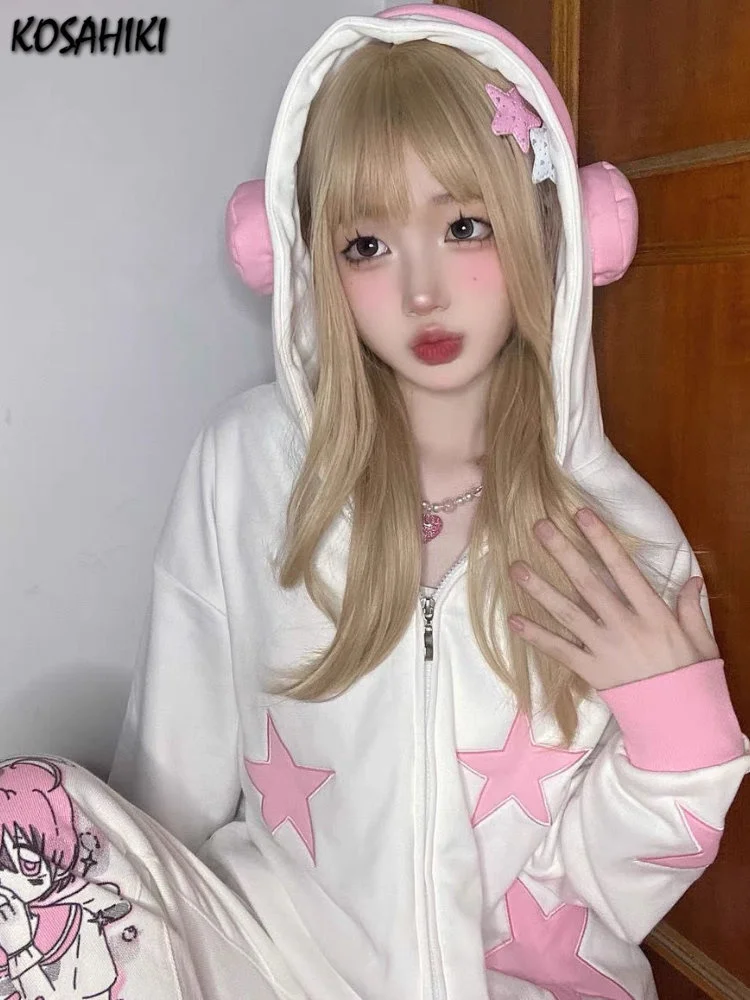 2023 Y2k эстетика Harajuku Moletom Feminino Star составного кроя свободная винтажная толстовка на молнии Kawaii универсальная Повседневная Толстовка Оверсайз
2023 Y2k эстетика Harajuku Moletom Feminino Star составного кроя свободная винтажная толстовка на молнии Kawaii универсальная Повседневная Толстовка Оверсайз
