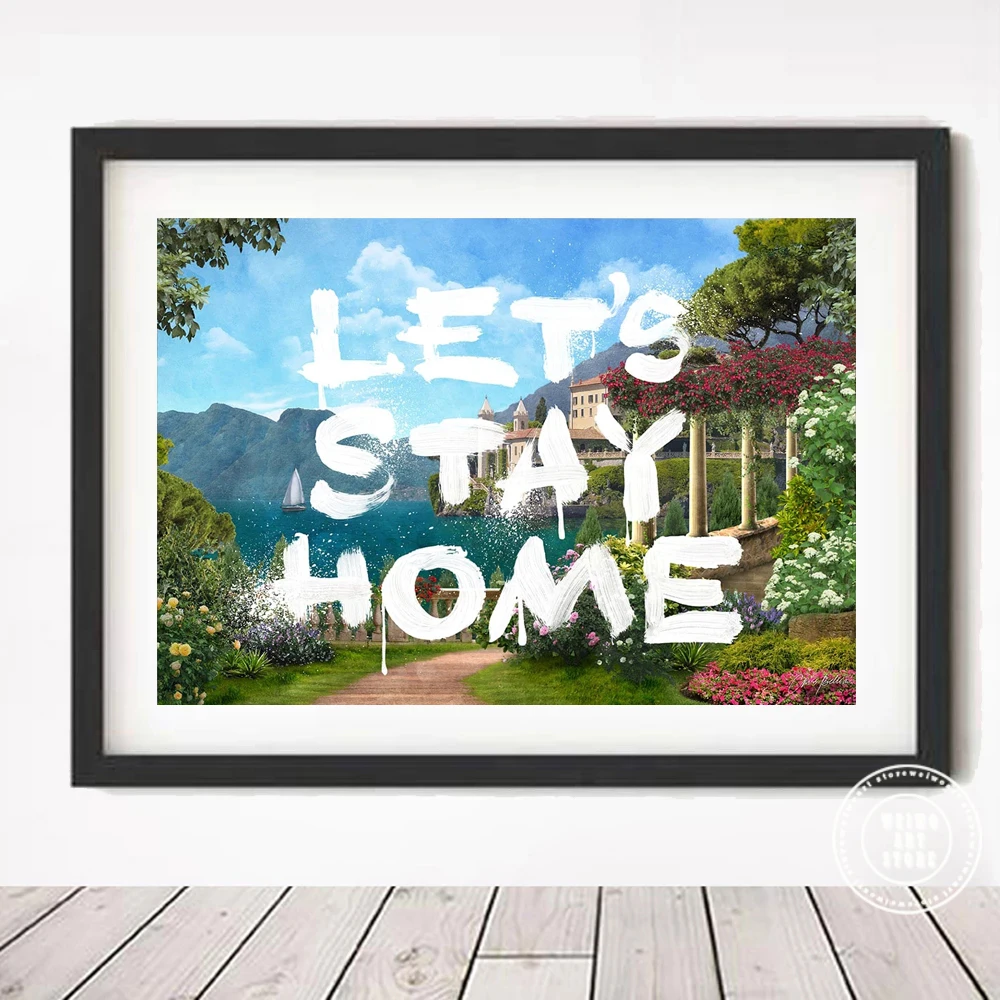 Забавные холщовые постеры и принты Let's Stay Home креативная масляная живопись пейзажа Современная Настенная картина для декора гостиной
Забавные холщовые постеры и принты Let's Stay Home креативная масляная живопись пейзажа Современная Настенная картина для декора гостиной