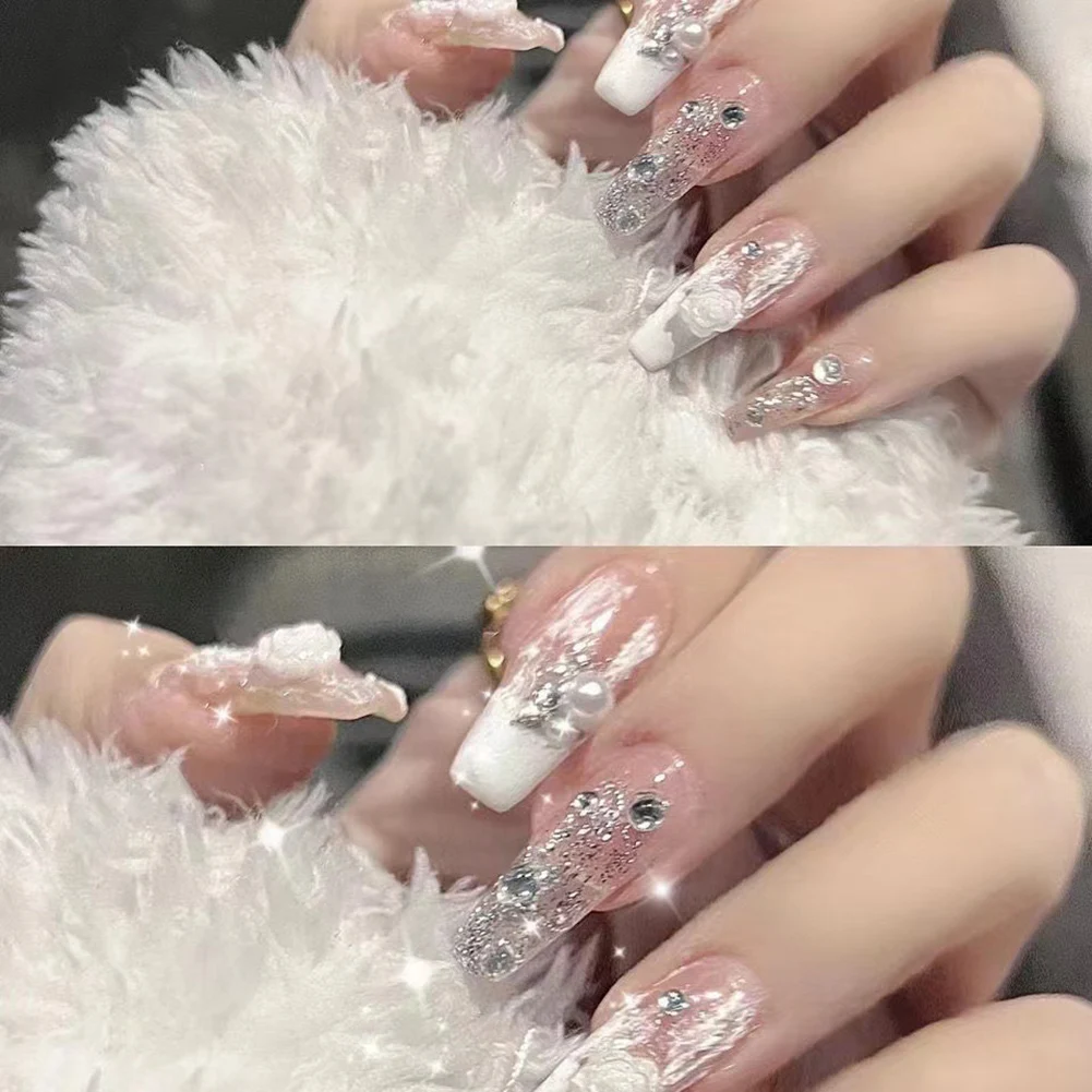 24PCS Fake Nails Shiny Pearl Art Design Coffin Ballet Bride Lady Press on Nail Full Cover False Fingernails Finished Nails Patch
24PCS Fake Nails Shiny Pearl Art Design Coffin Ballet Bride Lady Press on Nail Full Cover False Fingernails Finished Nails Patch