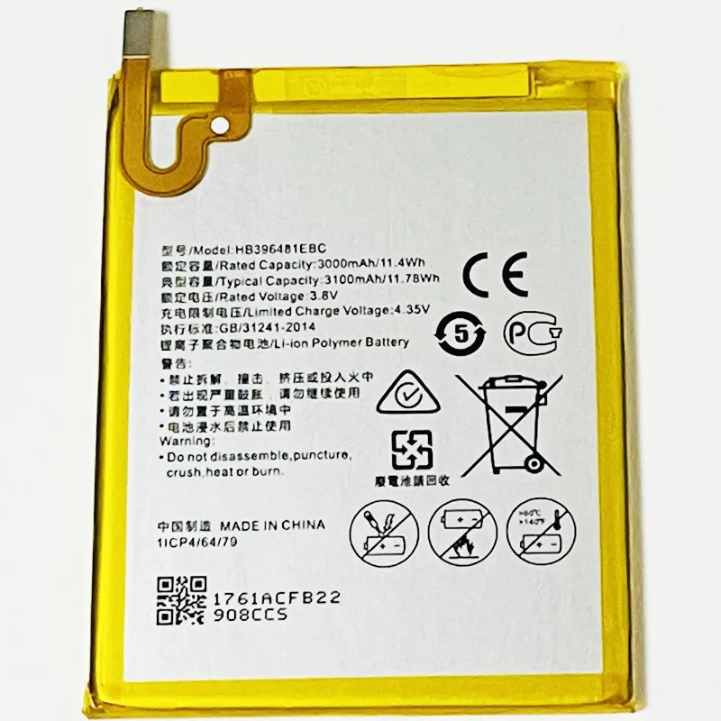 3 8 в 3100 мАч HB396481EBC для Huawei G8 GX8 фотография |