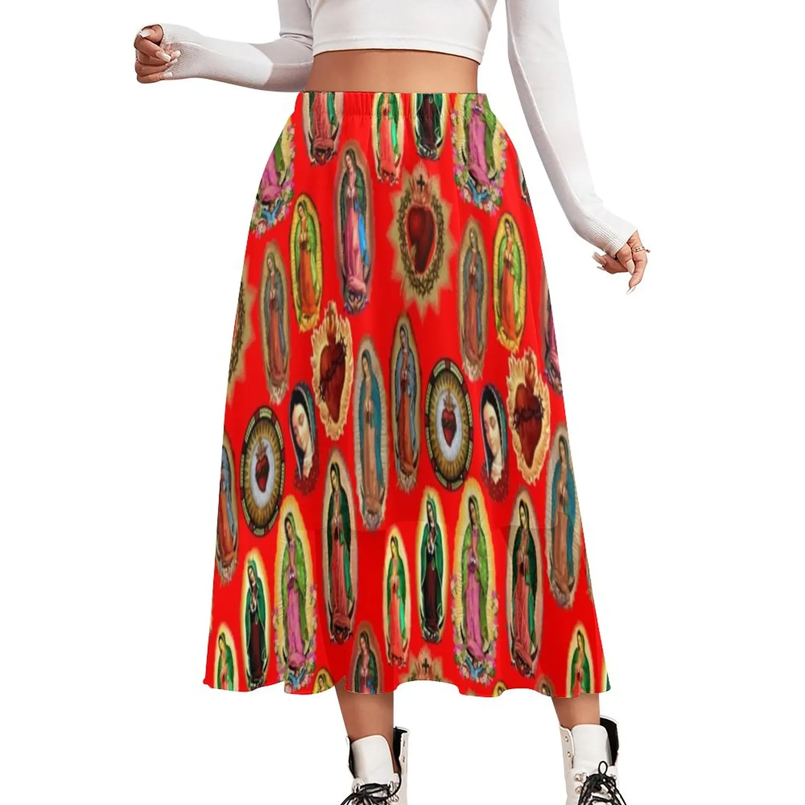 Virgin Mary Skirt Female Our Lady of Guadalupe Print Retro Long Skirts Graphic Elastic Waist Y2K Casual Skirt Big Size
Virgin Mary Skirt Female Our Lady of Guadalupe Print Retro Long Skirts Graphic Elastic Waist Y2K Casual Skirt Big Size
