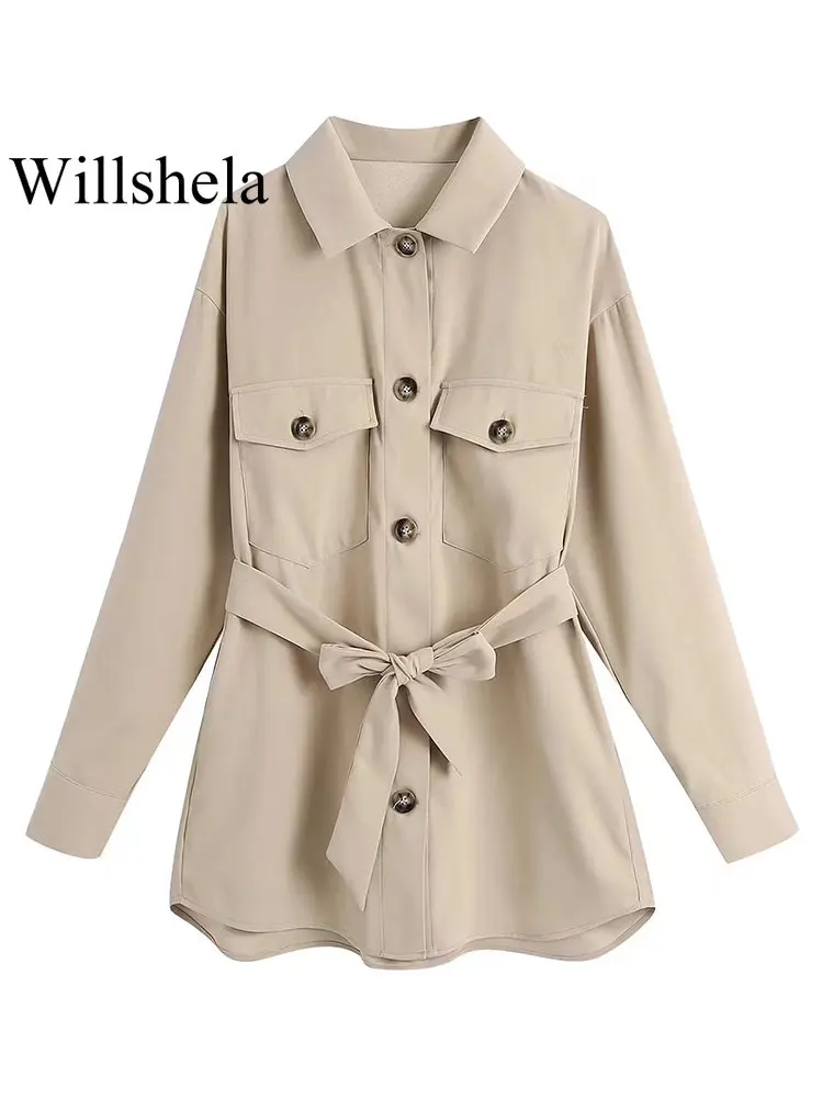 Willshela Women Fashion With Belt Solid Single Breasted Trench Coat Vintage Long Sleeves Lapel Neck Windbreaker Female Outfits
Willshela Women Fashion With Belt Solid Single Breasted Trench Coat Vintage Long Sleeves Lapel Neck Windbreaker Female Outfits