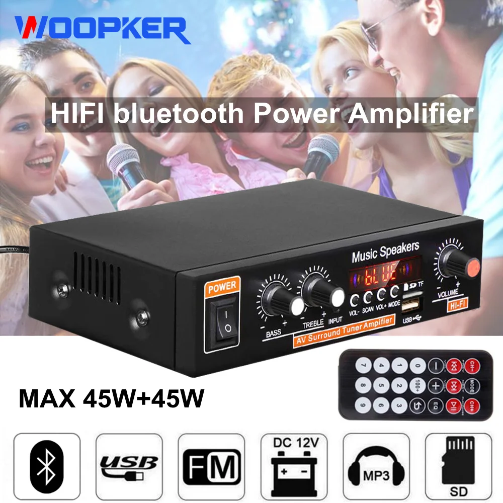 WOOPKER 800W Audio Amplifier G30 Digital Home Powerful Bluetooth Hifi Stereo Subwoof Amplificador Music Player Support Tf Fm Aux
WOOPKER 800W Audio Amplifier G30 Digital Home Powerful Bluetooth Hifi Stereo Subwoof Amplificador Music Player Support Tf Fm Aux
