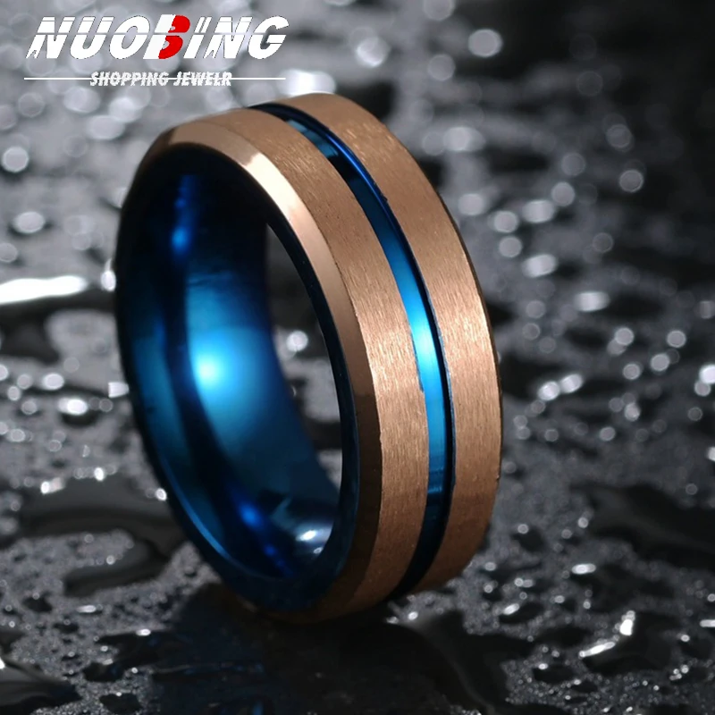 8MM Men's Rose Gold Blue Engagement Ring Fashion New Stainless Steel Male Charm Jewelry Wedding Ring Women's Anniversary Jewelry
8MM Men's Rose Gold Blue Engagement Ring Fashion New Stainless Steel Male Charm Jewelry Wedding Ring Women's Anniversary Jewelry
