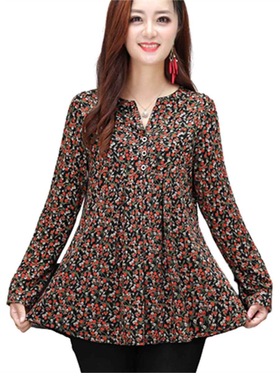 Блузка женская с длинным рукавом и V-образным вырезом, большого размера
Блузка женская с длинным рукавом и V-образным вырезом, большого размера