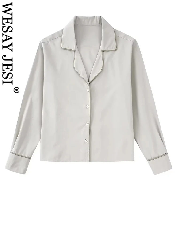WESAY JESI Fashion Lapel Collar Solid Color Shirt Gray Single-breasted Long-sleeved Casual Simple Shirt Women Spring And Autumn
WESAY JESI Fashion Lapel Collar Solid Color Shirt Gray Single-breasted Long-sleeved Casual Simple Shirt Women Spring And Autumn