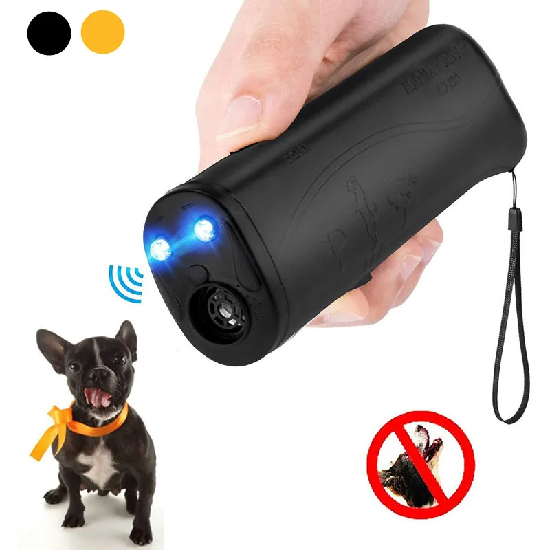 

Handheld Ultrasonic Dog Repeller with LED Light Pet Stop Bark Repellent Control Trainer Chaser Dog Training Anti Barking Device