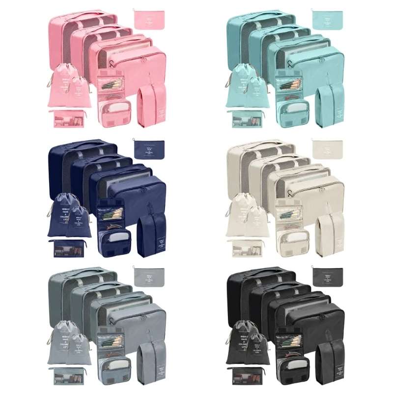 M5TF 10Pcs Luggage Organizers Pouches Packing Cube Storage Bags for Suitcases with Drawstring Bags and Travel Fluid Pouches
M5TF 10Pcs Luggage Organizers Pouches Packing Cube Storage Bags for Suitcases with Drawstring Bags and Travel Fluid Pouches
