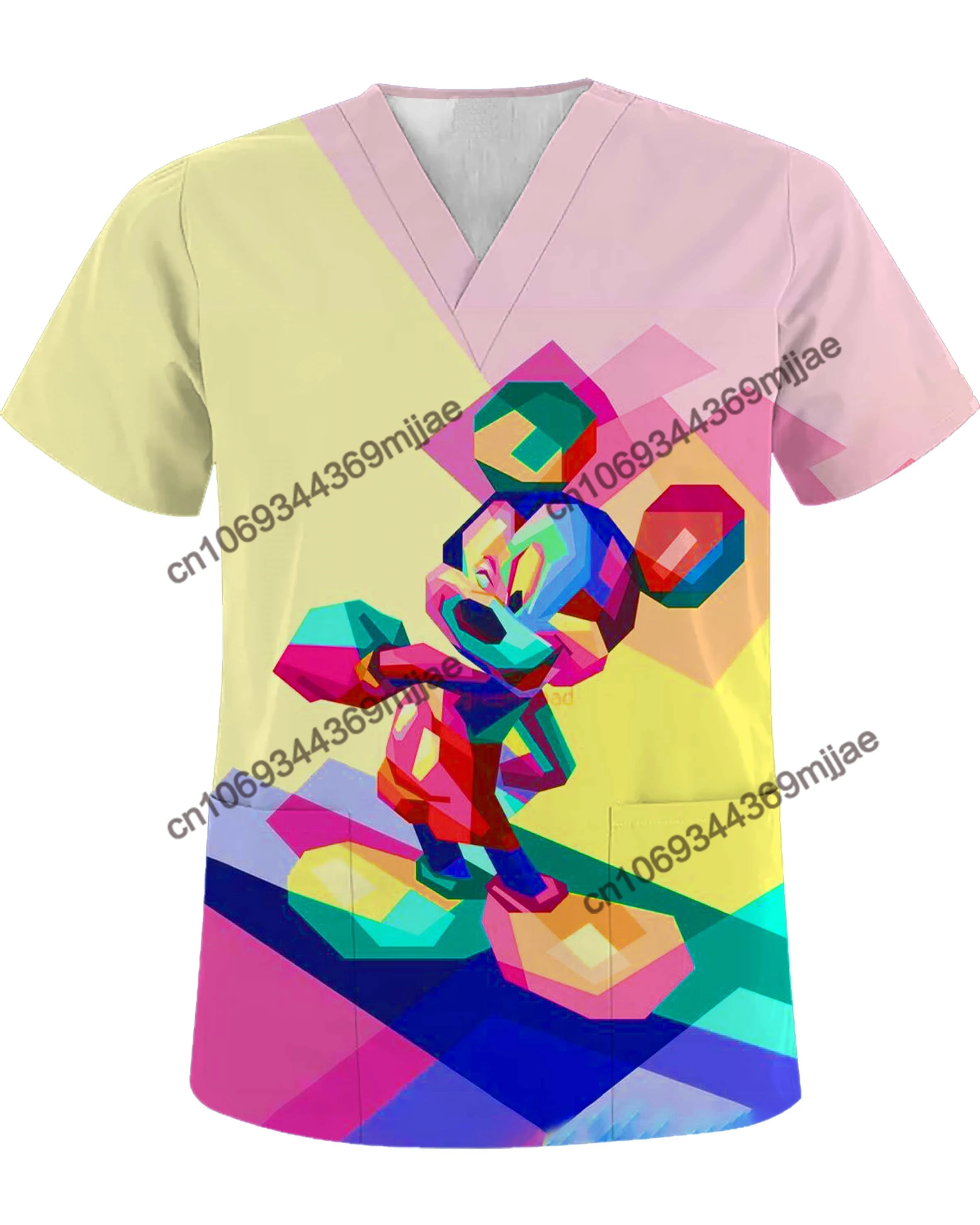 Футболка женская с V-образным вырезом, коротким рукавом и карманами 
Футболка женская с V-образным вырезом, коротким рукавом и карманами