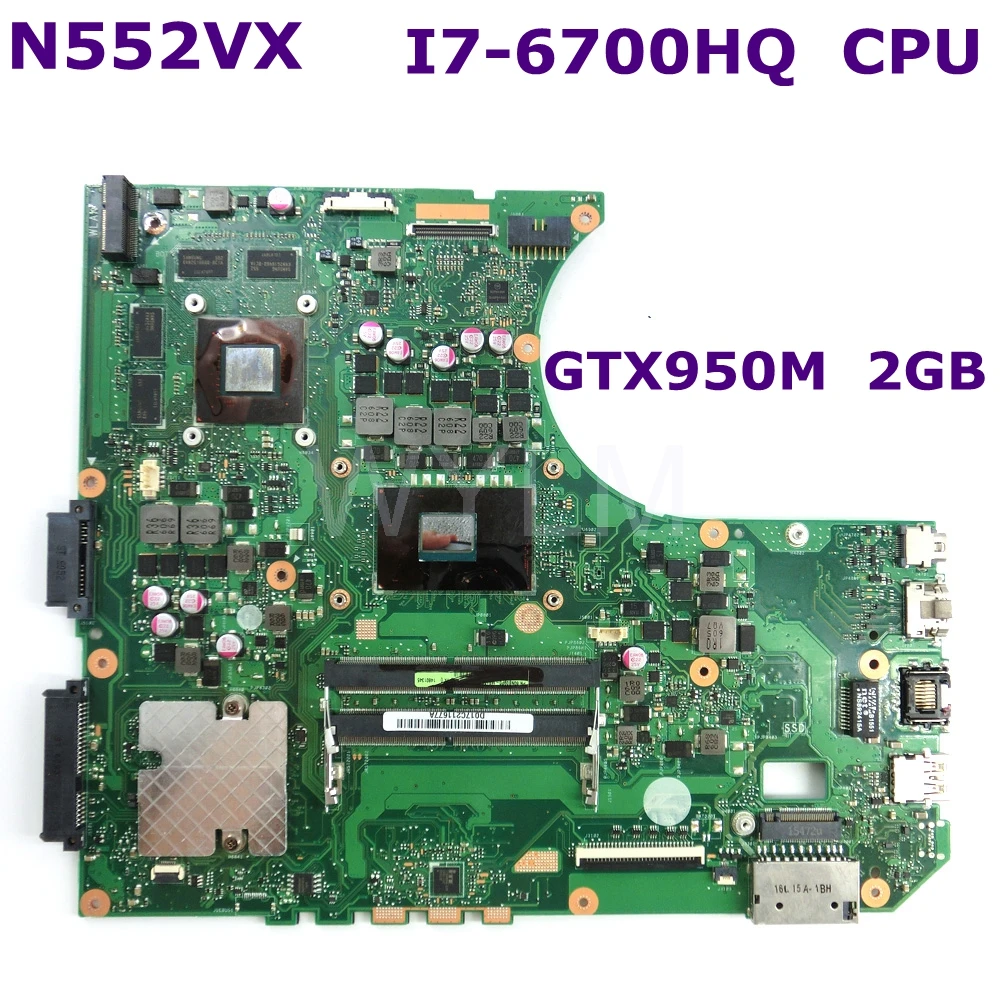 Материнская плата N552VX, материнская плата для ноутбука ASUS N552V N552VX с видеокартой ЦП GTX950M 2G, тест ok 
Материнская плата N552VX, материнская плата для ноутбука ASUS N552V N552VX с видеокартой ЦП GTX950M 2G, тест ok