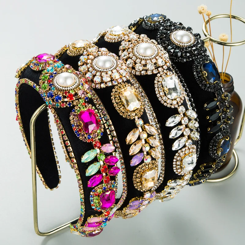 Design New Sparkly Rhinestone Headbands Hair Band For Women Girls Sponge Hairbands Luxury Crsytal Pearl Hair Accessories
Design New Sparkly Rhinestone Headbands Hair Band For Women Girls Sponge Hairbands Luxury Crsytal Pearl Hair Accessories