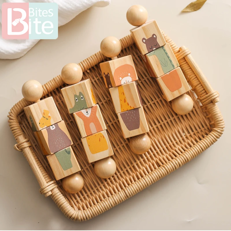 1pc Baby Wooden Rotating Rattle Animal Matching Building Blocks Newborn Soothing Toy Rotating Puzzle Montessori Toys for Babys 
1pc Baby Wooden Rotating Rattle Animal Matching Building Blocks Newborn Soothing Toy Rotating Puzzle Montessori Toys for Babys