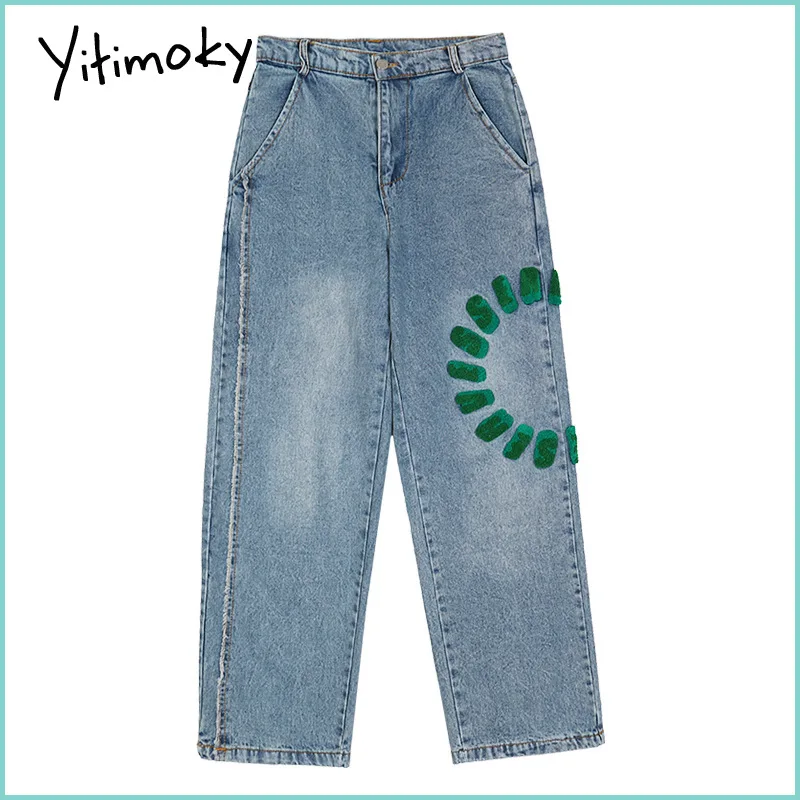 Yitimoky 2022 Women Jeans Spliced Vintage Washed Straight High Waist Casual Wide Leg Pants Baggy Plus Size Denim Trouser Ladies
Yitimoky 2022 Women Jeans Spliced Vintage Washed Straight High Waist Casual Wide Leg Pants Baggy Plus Size Denim Trouser Ladies