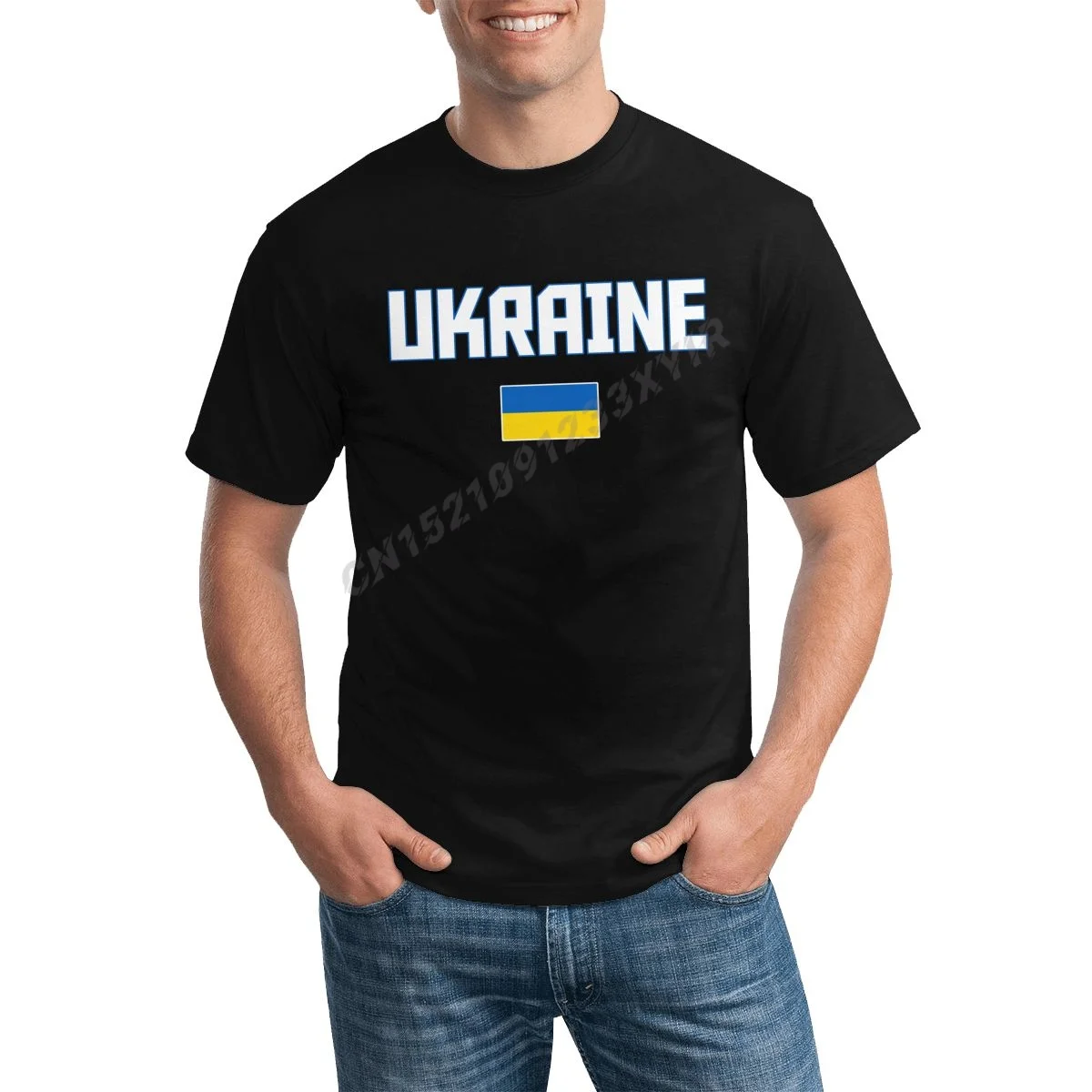 Футболка мужская с принтом украинского флага, 100% хлопок, круглым вырезом и короткими рукавами
Футболка мужская с принтом украинского флага, 100% хлопок, круглым вырезом и короткими рукавами