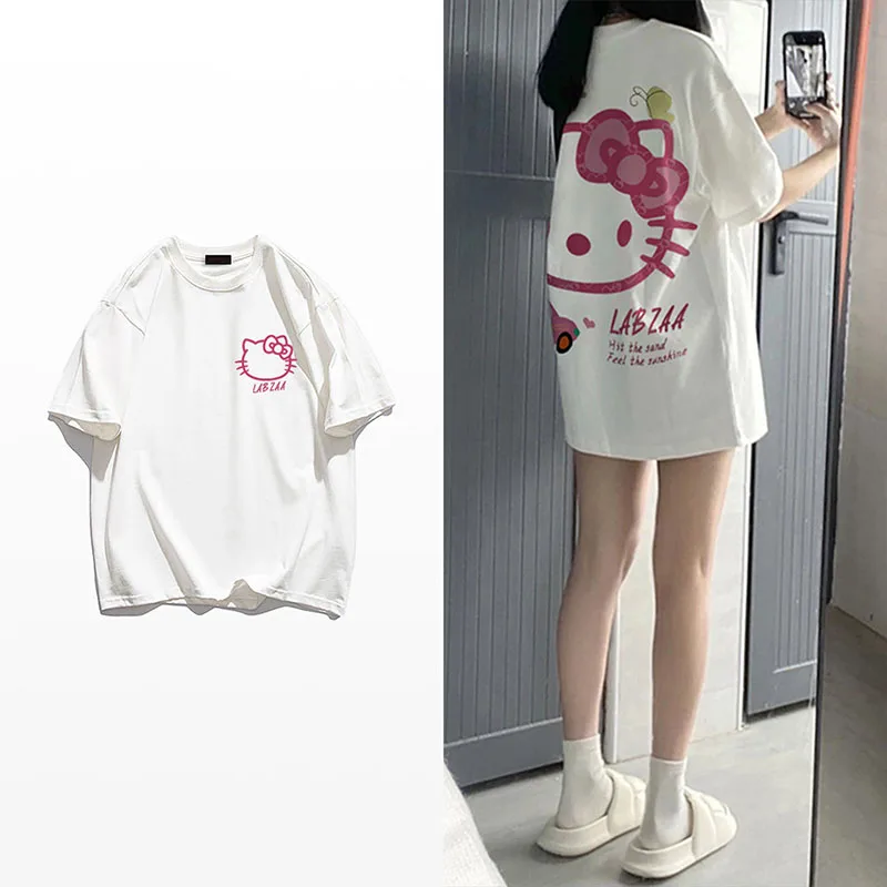 Kawaii Sanrios T-Shirt Cute Hellow Kittys Cartoon Wild Loose Printed Cotton short sleeve Clothing for Girls Gifts
Kawaii Sanrios T-Shirt Cute Hellow Kittys Cartoon Wild Loose Printed Cotton short sleeve Clothing for Girls Gifts