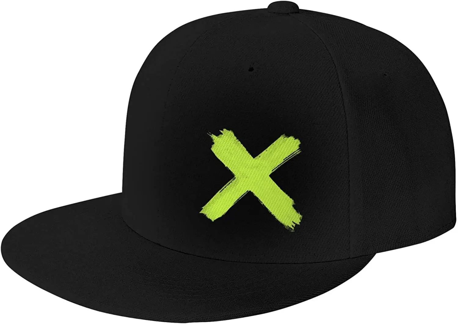 

Green X Hiphop Snapback Hat for Men Black Baseball Cap Boys Adjustable Funny Flat Bill Trucker Dad Gift Flat Baseball Cap