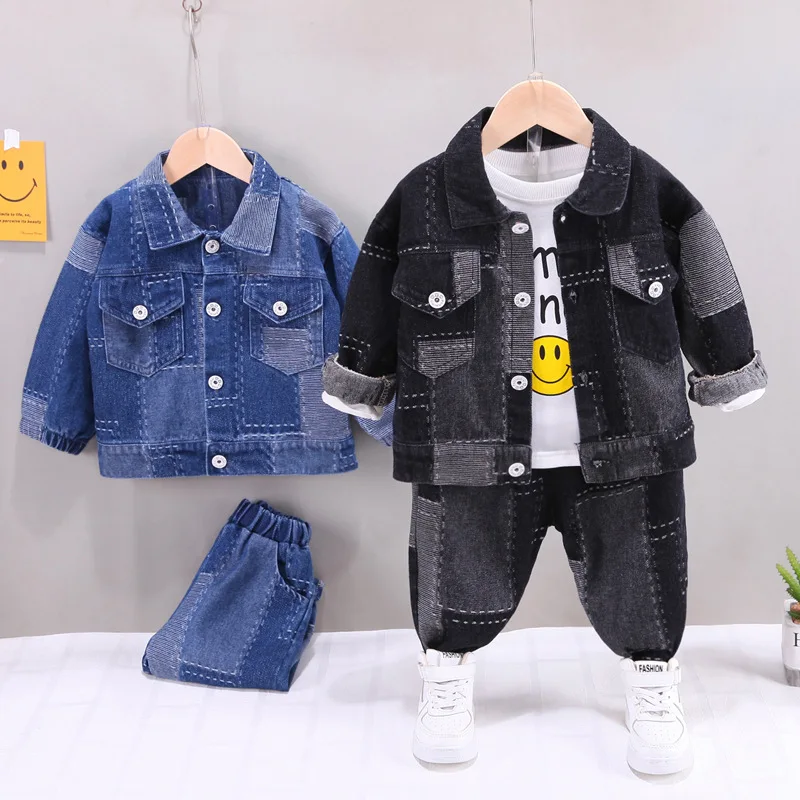Baby Boys Handsome Denim Clothing Sets New 2022 Spring Autumn Kids Infant Patchwork Coat+T-shirt+Pants Toddler Girls Clothes
Baby Boys Handsome Denim Clothing Sets New 2022 Spring Autumn Kids Infant Patchwork Coat+T-shirt+Pants Toddler Girls Clothes