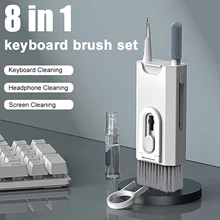 8 in 1 Cleaning Kit Computer Keyboard Cleaner Brush Earphones Cleaning Pen For Headset IPad Phone Cleaning Tools Keycap Puller