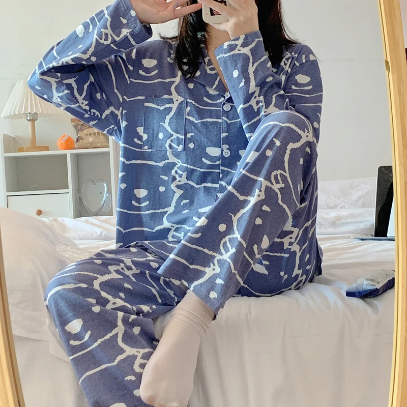 【Real Shot】2021Cartoon Bear Long-Sleeved Pajamas for Women Spring and Autumn Thin Cute Loungewear Suit Can Be Worn outside
【Real Shot】2021Cartoon Bear Long-Sleeved Pajamas for Women Spring and Autumn Thin Cute Loungewear Suit Can Be Worn outside