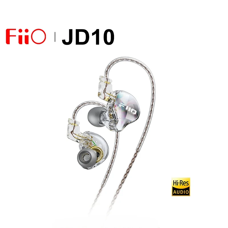 FiiO JD10 Проводные наушники-вкладыши Hi-Res Audio HIFI Bass Стерео Музыкальные наушники