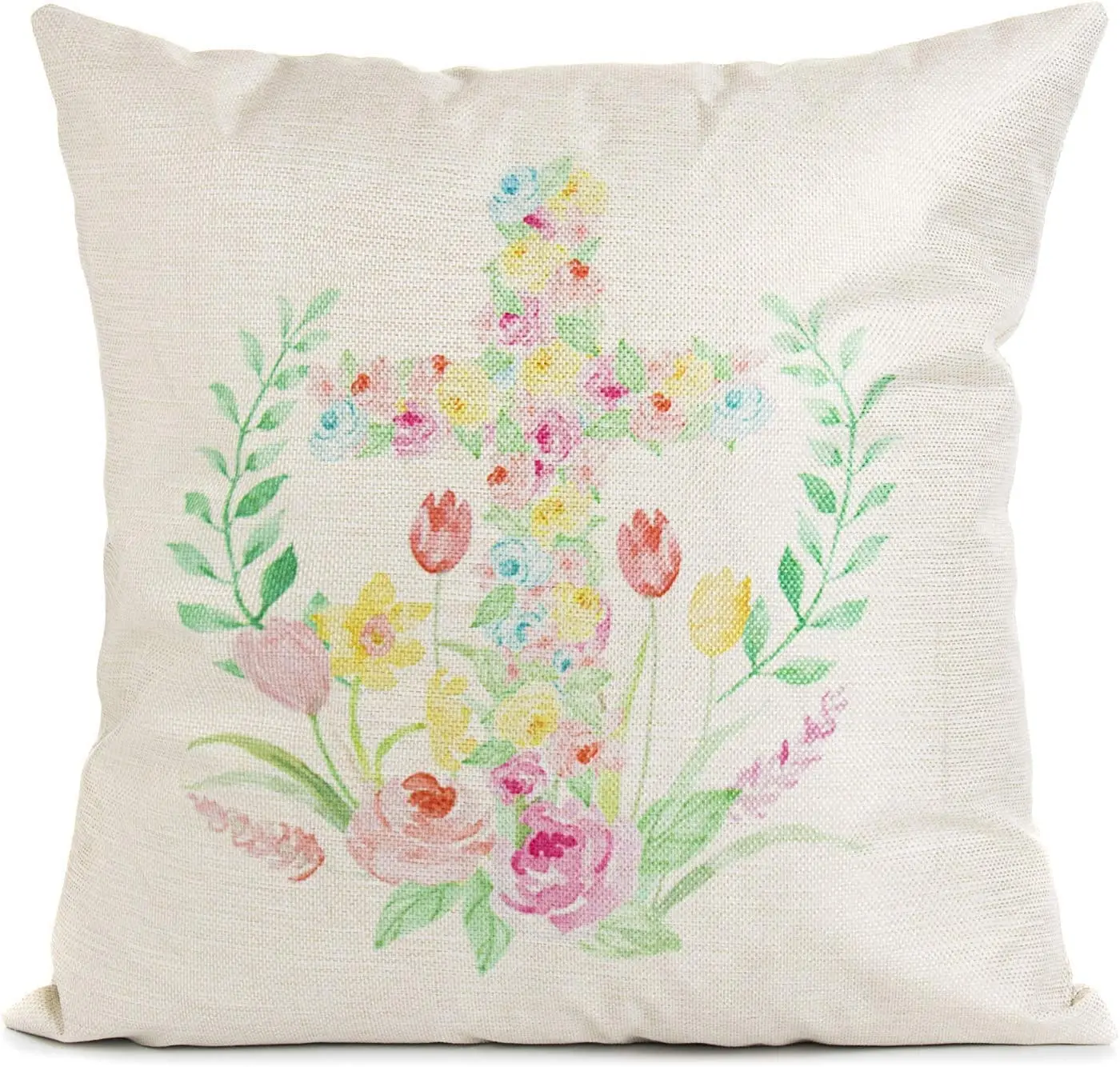 Decorative Throw Pillow Case Cover, 18 x 18 Inches, Religious Flower Cross, for Easter Day
Decorative Throw Pillow Case Cover, 18 x 18 Inches, Religious Flower Cross, for Easter Day