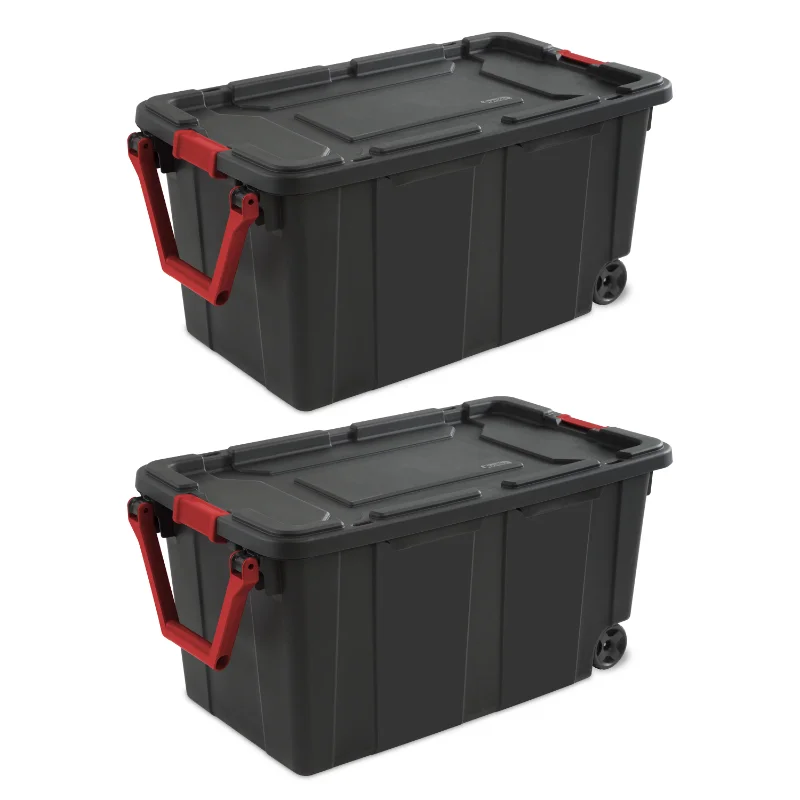2pcs 40 Gallon Wheeled Plastic Storage Boxes Ergonomic Handle Rotates Up BPA-free and Phthalate-free Home Storage
2pcs 40 Gallon Wheeled Plastic Storage Boxes Ergonomic Handle Rotates Up BPA-free and Phthalate-free Home Storage