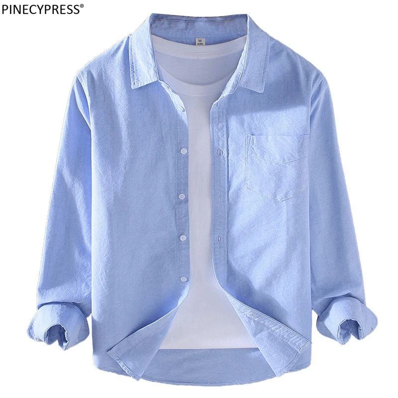 100% Cotton Oxford Spring Autumn Mens Plain Top Long Sleeve Single Breasted Casual Man Clothing Turn Down Collar Men Shirts
100% Cotton Oxford Spring Autumn Mens Plain Top Long Sleeve Single Breasted Casual Man Clothing Turn Down Collar Men Shirts