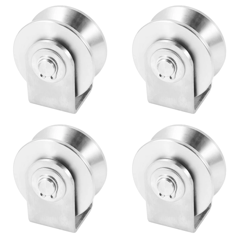 4X 2 Inch V Type Pulley Roller 304 Stainless Steel Sliding Gate Roller Wheel Bearing For Material Handling And Moving 
4X 2 Inch V Type Pulley Roller 304 Stainless Steel Sliding Gate Roller Wheel Bearing For Material Handling And Moving
