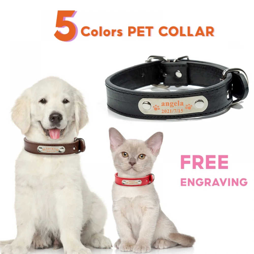 Personalized Dog Collar for Small Large Dogs Custom Leather Cat Collar Anti-Lost Engraving Pet Id Name Collars Harness
Personalized Dog Collar for Small Large Dogs Custom Leather Cat Collar Anti-Lost Engraving Pet Id Name Collars Harness