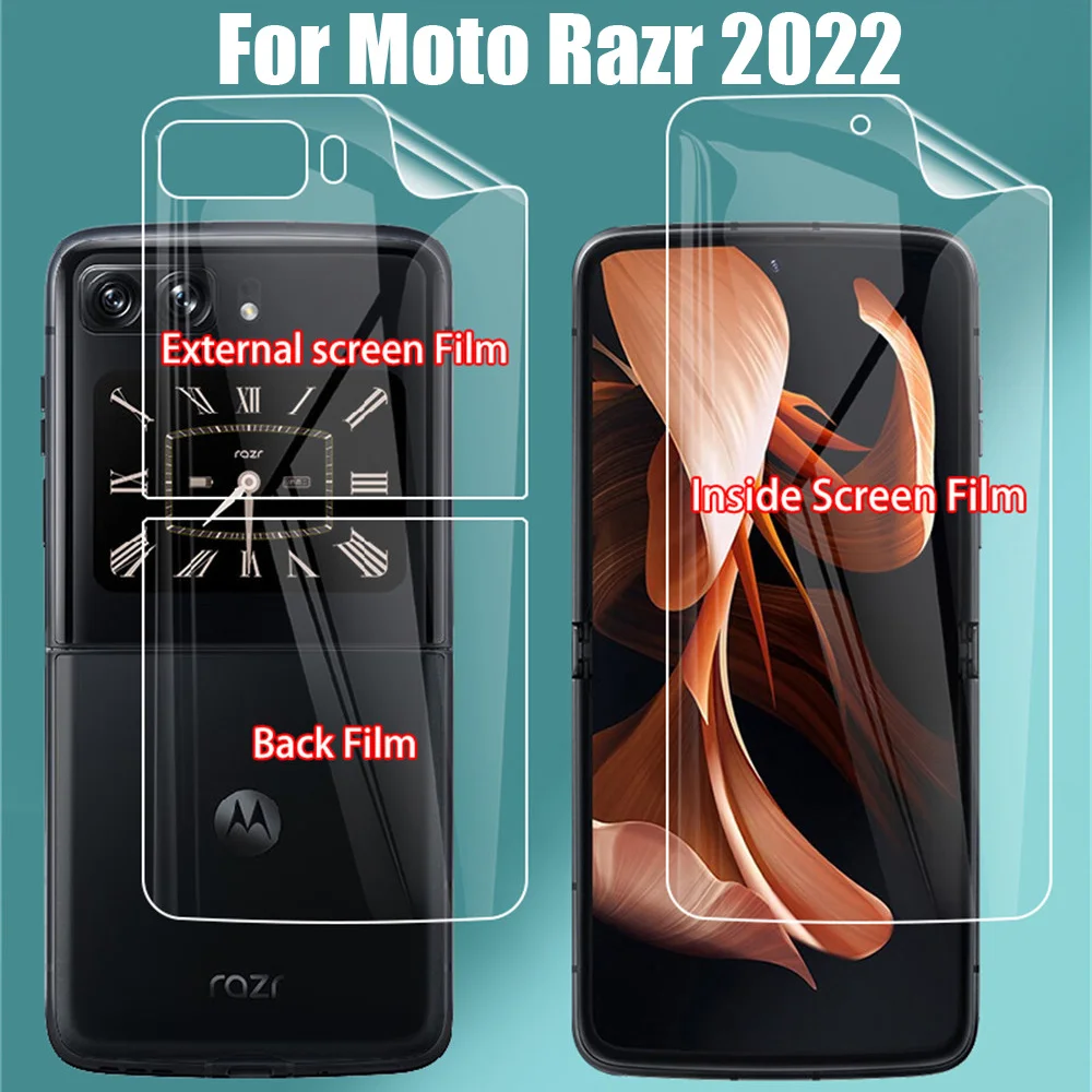3 шт. мягкая Гидрогелевая пленка для Motorola Razr 2022 полное покрытие 3 в 1 Защита экрана для Moto Razr 2022 Передняя и задняя пленка 
3 шт. мягкая Гидрогелевая пленка для Motorola Razr 2022 полное покрытие 3 в 1 Защита экрана для Moto Razr 2022 Передняя и задняя пленка
