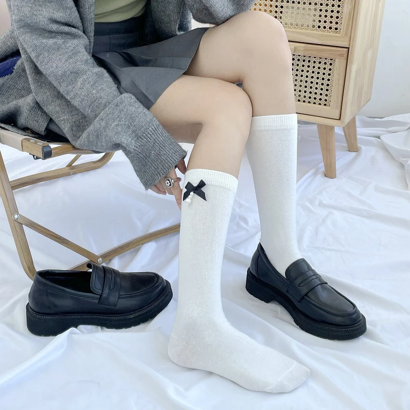 Cute Lolita The Calf Socks Bowknot Nylon Lace Korean JK Style Woman Long Sock Stocking White Black 1 Pairs Spring 2022
Cute Lolita The Calf Socks Bowknot Nylon Lace Korean JK Style Woman Long Sock Stocking White Black 1 Pairs Spring 2022