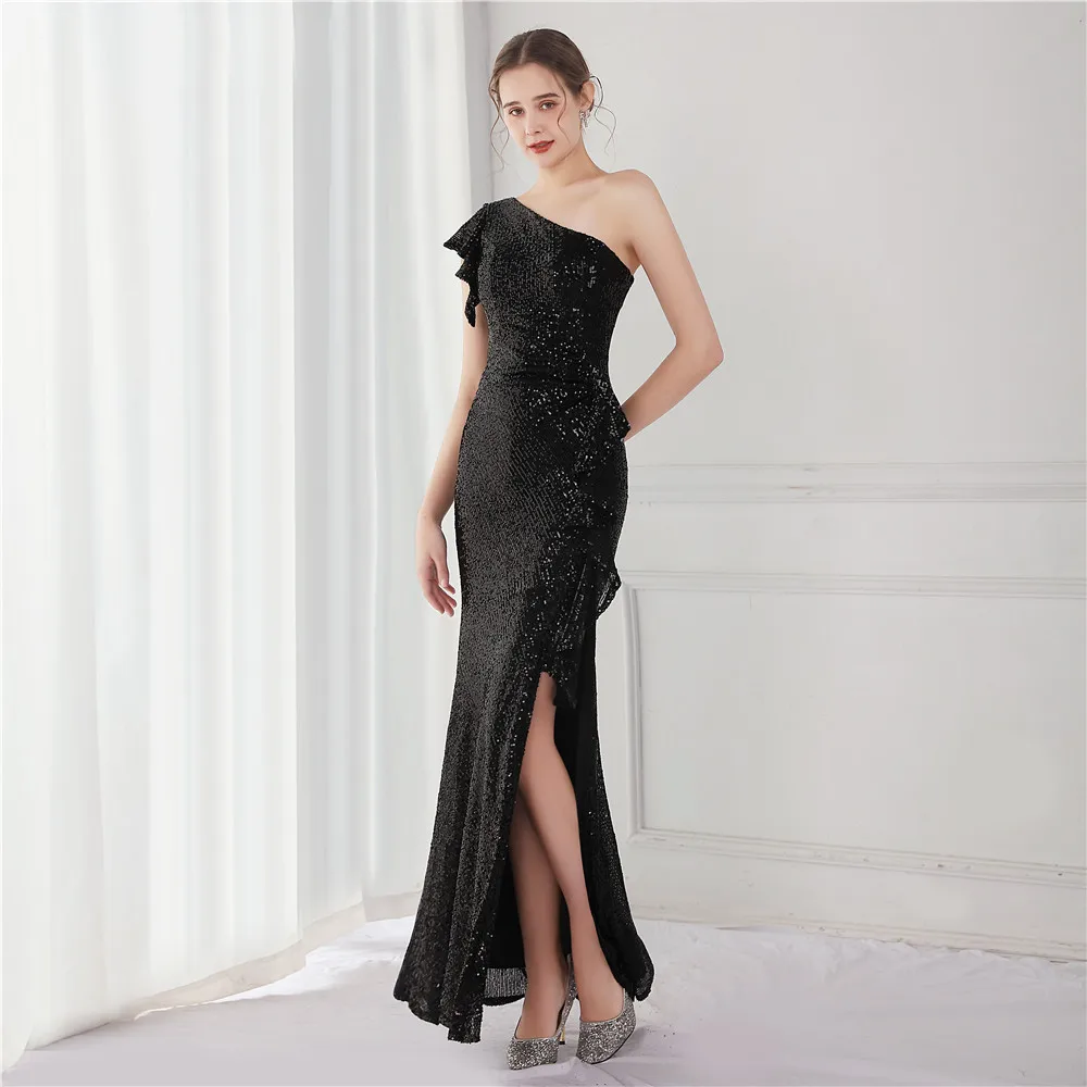 One Shoulder Long Party Dress Black Sequin Evening Dress Woman Side Split Night Dresses Special Occasion Dresses Gowns Women's
One Shoulder Long Party Dress Black Sequin Evening Dress Woman Side Split Night Dresses Special Occasion Dresses Gowns Women's
