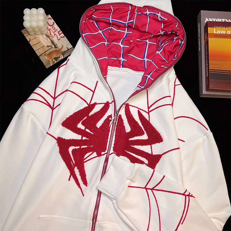 American Street Style Design Sense Letter Anime Spider Zipper Cardigan Hooded Sweater Handsome Trendy Brand Personality Jacket
American Street Style Design Sense Letter Anime Spider Zipper Cardigan Hooded Sweater Handsome Trendy Brand Personality Jacket