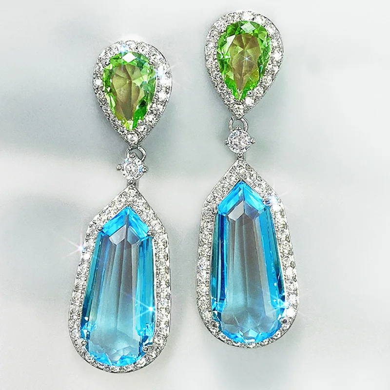 Ne'w Colorful Bridal Dangle Earrings for Wedding Inlaid Geometric Cubic Zirconia Top Quality Women Earrings Luxury Jewelry New
Ne'w Colorful Bridal Dangle Earrings for Wedding Inlaid Geometric Cubic Zirconia Top Quality Women Earrings Luxury Jewelry New