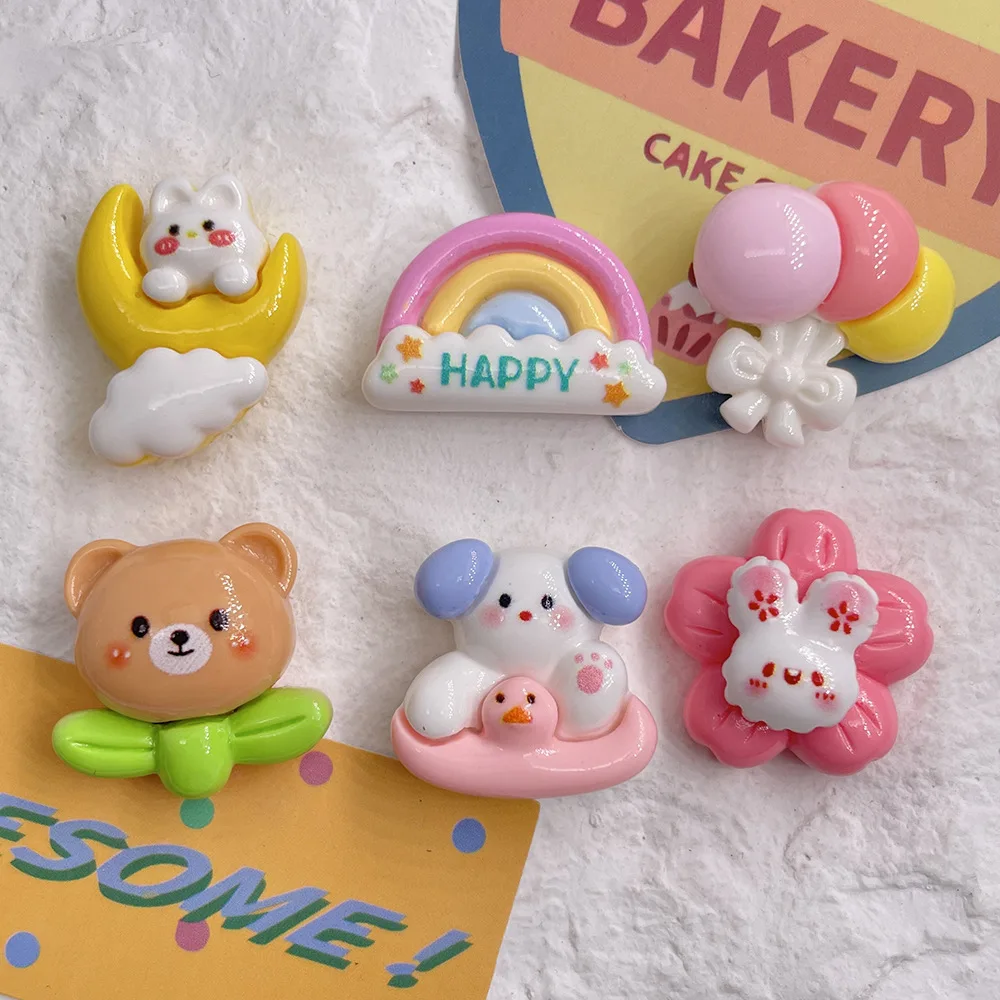 10pcs Cartoon Bear Rabbit Rainbow Resin Charms Flatback Figuras Mini De Resina Diy Jewelry Party Wedding Hairpin Accessories
10pcs Cartoon Bear Rabbit Rainbow Resin Charms Flatback Figuras Mini De Resina Diy Jewelry Party Wedding Hairpin Accessories
