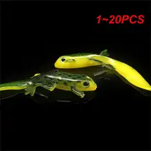 1~20PCS Fishing Lures Black Point Green Back Goods For Fishing Long Tail Frog 3d Stereo Eye Fishing Accessories Luya Fake Bait