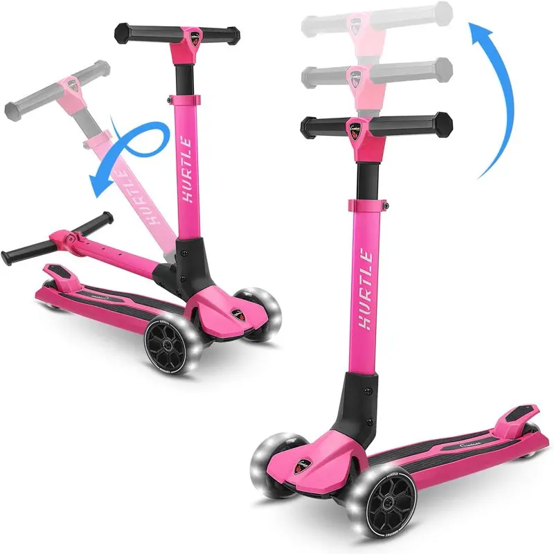 3-Wheel Foldable Scooter - Toy Scooter with Built-in LED Wheel Lights, Easy Maneuvering Lean-to-Steer Technology (Pink)
3-Wheel Foldable Scooter - Toy Scooter with Built-in LED Wheel Lights, Easy Maneuvering Lean-to-Steer Technology (Pink)