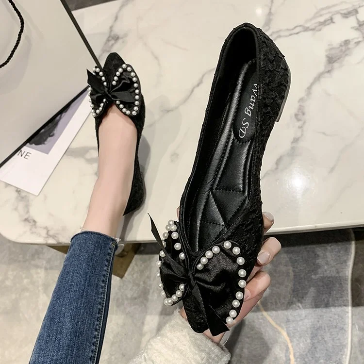 Women's Flat Shoes Pointy Boat Shoes Bow Jacquard Decoration Fashion Simple Comfortable Everything Matching Style Flat Shoes
Women's Flat Shoes Pointy Boat Shoes Bow Jacquard Decoration Fashion Simple Comfortable Everything Matching Style Flat Shoes
