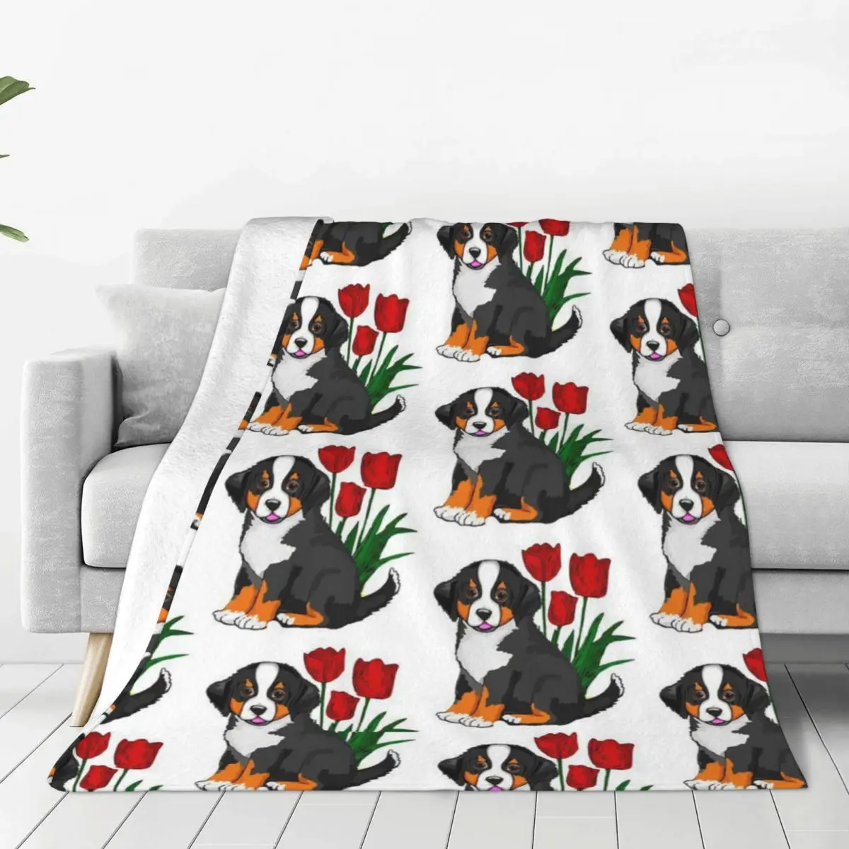 

Bernese Mountain Dog Soft Flannel Throw Blanket for Couch Bed Warm Blanket Lightweight Blankets for Sofa Travel Blanket