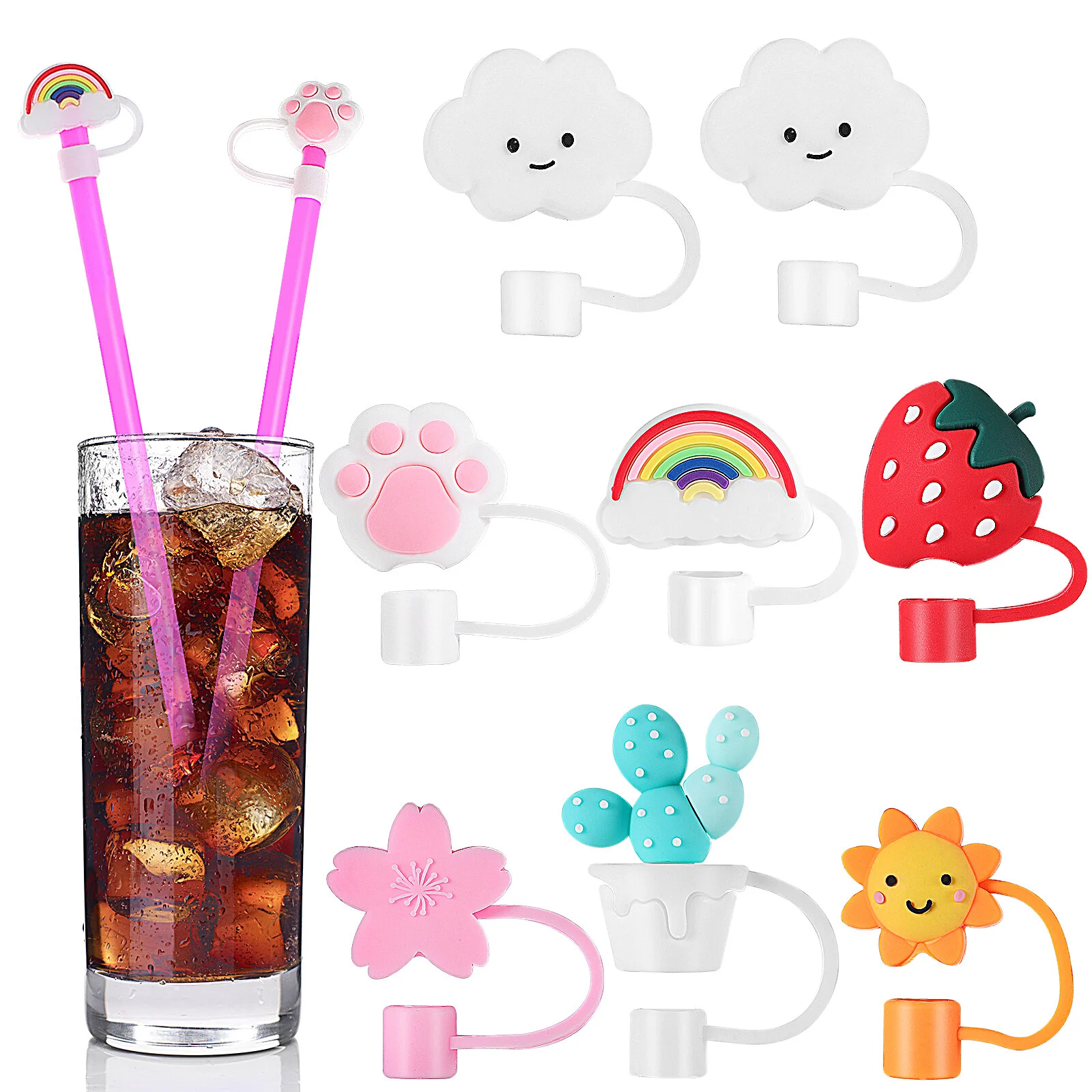 8 Pcs Silicone Straw Cover Protector Drinking Covers Stopper Hat Tip Caps Silica Gel Girl
8 Pcs Silicone Straw Cover Protector Drinking Covers Stopper Hat Tip Caps Silica Gel Girl